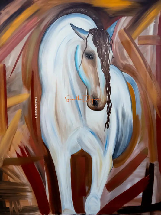 Original 48’ X 60’ Equine Oil & Acrylic Painting (Mary) Oil